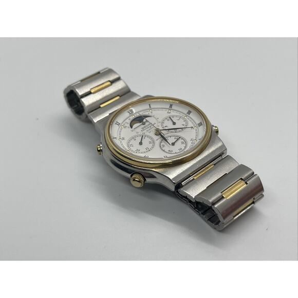 Vtg Seiko 7A48-7009 Watch Sports 100 Moonphase Original Bracelet Chronograph - Picture 8 of 12